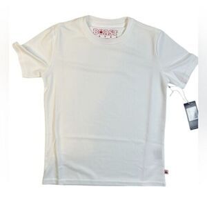 NWT BOAST Girls White Short Sleeve Dry Wicking Tee Shirt  - Size Medium